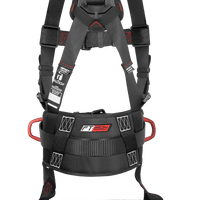 Falltech FT-Iron 3D-Ring Construction Belted Full Body Harness, Tongue Buckle Leg Adjustment #8144B