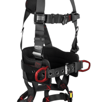 Falltech FT-Iron 3D-Ring Construction Belted Full Body Harness, Tongue Buckle Leg Adjustment #8144B