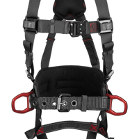 Falltech FT-Iron 3D-Ring Construction Belted Full Body Harness, Tongue Buckle Leg Adjustment #8144B