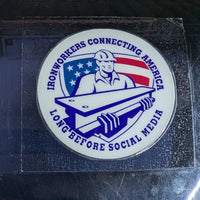 Ironworkers Connecting America Long Before Social Media Hardhat Sticker