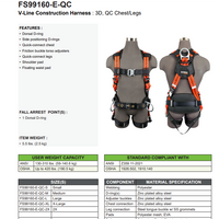 Safewaze V-Line Construction Harness: 3D, QC Chest, TB Legs - Ironworkergear