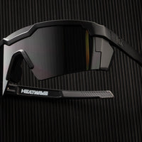 Heat Wave Future Tech Sunglasses: Black Frame/Black Lens Z87+ - HardHatGear