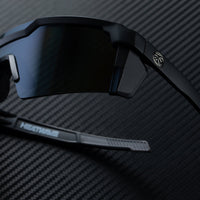 Heat Wave Future Tech Sunglasses: Black Frame/Silver Lens Z87+ - HardHatGear